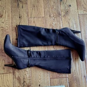 Black Tall, high heel boots. Sz 8